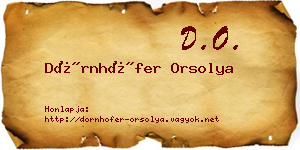 Dörnhöfer Orsolya névjegykártya
